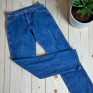 Wrangler Denim Jeans Dark Wash  34 X 38 Classic Western Original Cowboy Boot Cut